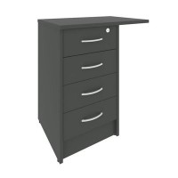 Riva А.ТП-4.3F (Антрацит) Тумба приставная (с замком, 4 ящика фолдинг, универсальная левая)