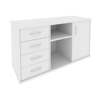 Riva А.МТ-2F (Белый) Тумба под оргтехнику сервисная (4 ящика фолдинг)
