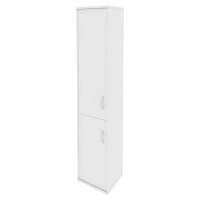 Riva А.СУ-1.3 Л (Белый) Шкаф высокий узкий левый (1 низкая дверь ЛДСП, 1 средняя дверь ЛДСП)