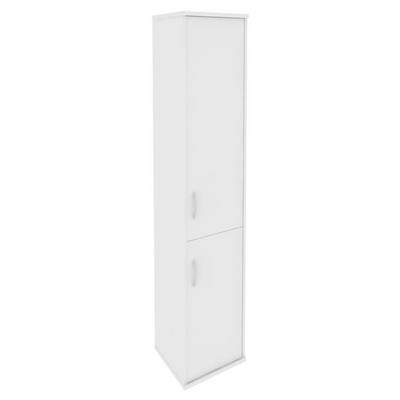 Riva А.СУ-1.3 Пр (Белый) Шкаф высокий узкий правый (1 низкая дверь ЛДСП, 1 средняя дверь ЛДСП)