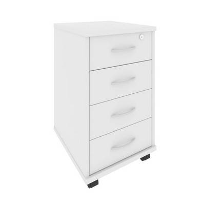 Riva А.ТМ-4F (Белый) Тумба подкатная (4 ящика фолдинг, с замком)