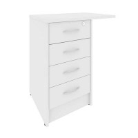 Riva А.ТП-4.3F (Белый) Тумба приставная (с замком, 4 ящика фолдинг, универсальная левая)