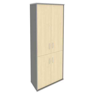 Riva А.СТ-1.3 (Клен/Металлик) Шкаф высокий широкий (2 низкие двери ЛДСП, 2 средние двери ЛДСП)