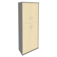 Riva А.СТ-1.8 (Клен/Металлик) Шкаф высокий широкий (2 средние двери ЛДСП, 2 низкие двери ЛДСП)