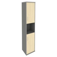 Riva А.СУ-1.5 Пр (Клен/Металлик) Шкаф высокий узкий правый (2 низкие двери ЛДСП)