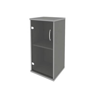 Riva А.СУ-3.2 Л (Металлик) Шкаф низкий узкий левый (1 низкая дверь стекло)