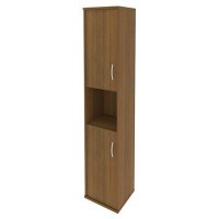Riva А.СУ-1.5 Л (Орех гварнери) Шкаф высокий узкий левый (2 низкие двери ЛДСП)