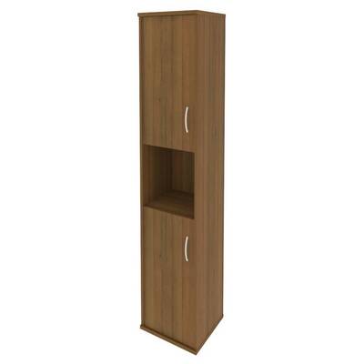 Riva А.СУ-1.5 Л (Орех гварнери) Шкаф высокий узкий левый (2 низкие двери ЛДСП)