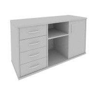 Riva А.МТ-2F (Серый) Тумба под оргтехнику сервисная (4 ящика фолдинг)