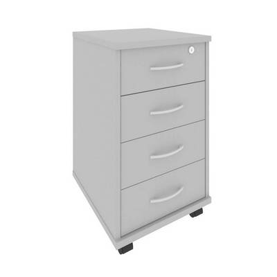 Riva А.ТМ-4F (Серый) Тумба подкатная (4 ящика фолдинг, с замком)