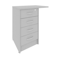 Riva А.ТП-4.3F (Серый) Тумба приставная (с замком, 4 ящика фолдинг, универсальная левая)