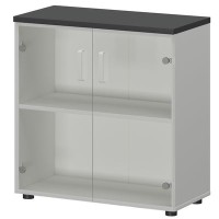 Смарт СМШ-28С2 (Белый/Графит) Шкаф со стеклом