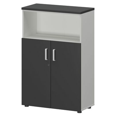 Смарт СМШ-38Д2 Тип2 (Белый/Графит) Шкаф с низкими дверьми