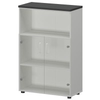 Смарт СМШ-38С2 (Белый/Графит) Шкаф со стеклом