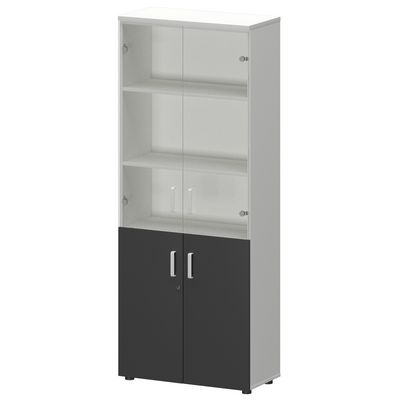 Смарт СМШ-58ДС Тип1 (Белый/Графит) Шкаф со стеклом