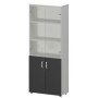 Смарт СМШ-58ДС Тип1 (Белый/Графит) Шкаф со стеклом