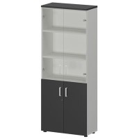 Смарт СМШ-58ДС Тип2 (Белый/Графит) Шкаф со стеклом