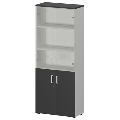 Смарт СМШ-58ДС Тип2 (Белый/Графит) Шкаф со стеклом