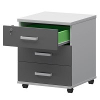 Смарт СМТ-3П Тип1 (Белый/Графит) Тумба подкатная