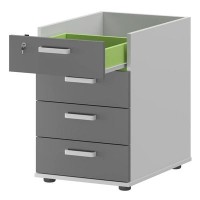 Смарт СМТ-4ПЦ (Белый/Графит) Тумба приставная с центральным замком