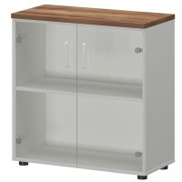 Смарт СМШ-28С2 (Белый/Таксония) Шкаф со стеклом