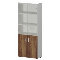 Смарт СМШ-58ДС Тип1 (Белый/Таксония) Шкаф со стеклом