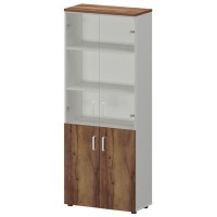 Смарт СМШ-58ДС Тип2 (Белый/Таксония) Шкаф со стеклом