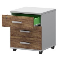 Смарт СМТ-3ПЦ Тип1 (Белый/Таксония) Тумба подкатная с центральным замком