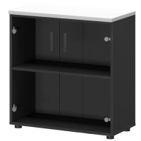 Смарт СМШ-28С2 (Графит/Белый) Шкаф со стеклом