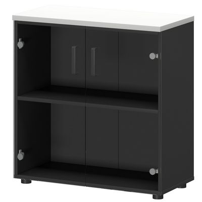 Смарт СМШ-28С2 (Графит/Белый) Шкаф со стеклом