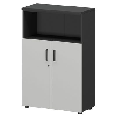 Смарт СМШ-38Д2 Тип1 (Графит/Белый) Шкаф с низкими дверьми