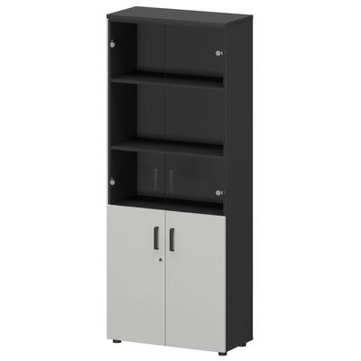 Смарт СМШ-58ДС Тип1 (Графит/Белый) Шкаф со стеклом