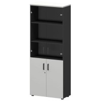 Смарт СМШ-58ДС Тип2 (Графит/Белый) Шкаф со стеклом