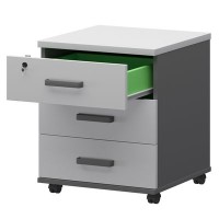 Смарт СМТ-3П Тип2 (Графит/Белый) Тумба подкатная