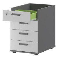 Смарт СМТ-4ПЦ (Графит/Белый) Тумба приставная с центральным замком