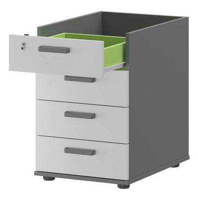Смарт СМТ-4ПЦ (Графит/Белый) Тумба приставная с центральным замком