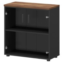 Смарт СМШ-28С2 (Графит/Таксония) Шкаф со стеклом