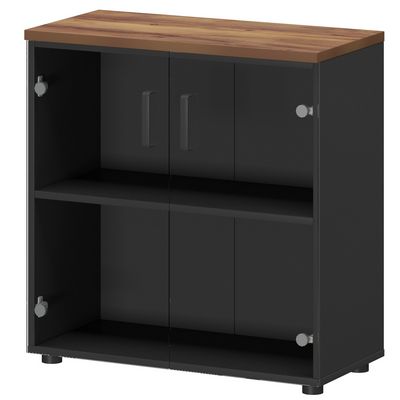 Смарт СМШ-28С2 (Графит/Таксония) Шкаф со стеклом