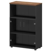 Смарт СМШ-38С2 (Графит/Таксония) Шкаф со стеклом