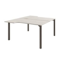 Solution D-61 (Акация Морава/Трюфель) Стол тандем эргономичный на металлокаркасе