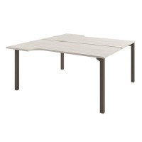 Solution D-62 (Акация Морава/Трюфель) Стол тандем эргономичный на металлокаркасе