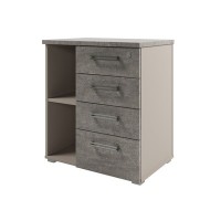 Solution D-222 пр (Бетон Чефалу/Кашемир) Тумба приставная, правая