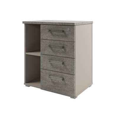 Solution D-222 пр (Бетон Чефалу/Кашемир) Тумба приставная, правая