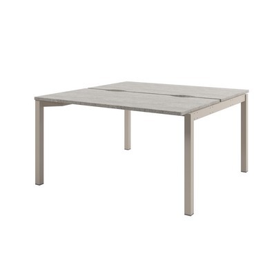 Solution D-411 (Бетон Чефалу/Кашемир) Бенч-система на 2 рабочих места, начальная секция