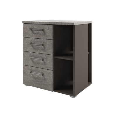 Solution D-222 л (Бетон Чефалу/Трюфель) Тумба приставная, левая