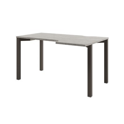 Solution D-51 пр (Бетон Чефалу/Трюфель) Стол эргономичный на металлокаркасе, правый