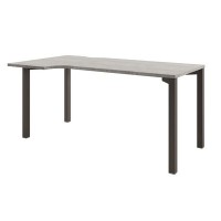 Solution D-52 л (Бетон Чефалу/Трюфель) Стол эргономичный на металлокаркасе, левый