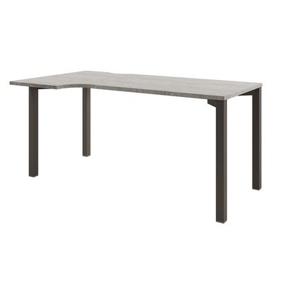 Solution D-52 л (Бетон Чефалу/Трюфель) Стол эргономичный на металлокаркасе, левый