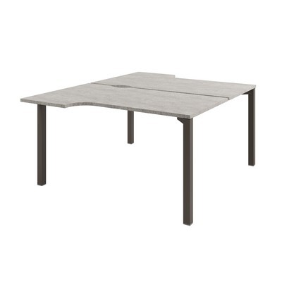 Solution D-61 (Бетон Чефалу/Трюфель) Стол тандем эргономичный на металлокаркасе
