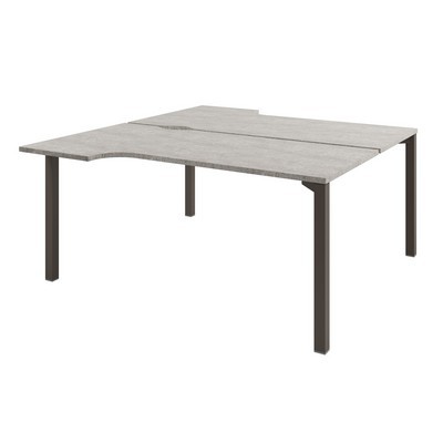 Solution D-62 (Бетон Чефалу/Трюфель) Стол тандем эргономичный на металлокаркасе